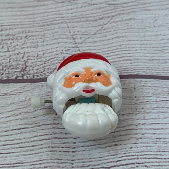 Vintage Santa Claus Wind Up Christmas Toy Moving Beard Clip On Lapel 2"H - Picture 2 of 11